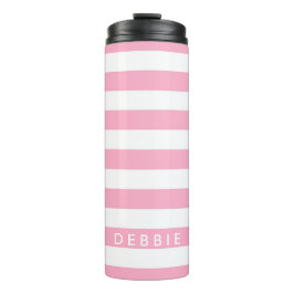 Termo Nombre personalizado franjas horizontales rosadas