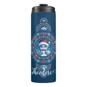 Termo Nombre personalizado Holiday Kawaii Oso Ornamental