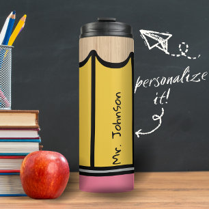 Termo Nombre personalizado Lápiz de regalo de profesor d