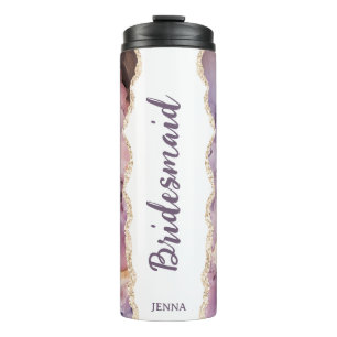 Termo Nombre Personalizado Mármol Dama de Honor
