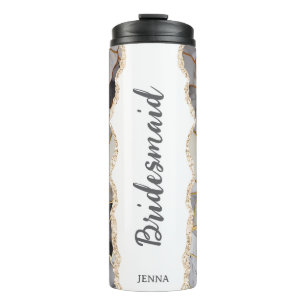 Termo Nombre Personalizado Mármol Dama de Honor