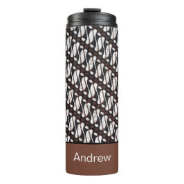 Termo Nombre personalizado Marrón blanco Java Ethnik Bat