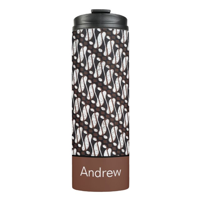 Termo Nombre personalizado Marrón blanco Java Ethnik Bat (Anverso)