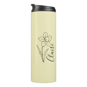 Termo Nombre personalizado Marzo daffodil Flor de nacimi