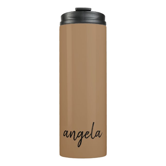 Termo Nombre personalizado moderno de estilo marrón (Anverso)