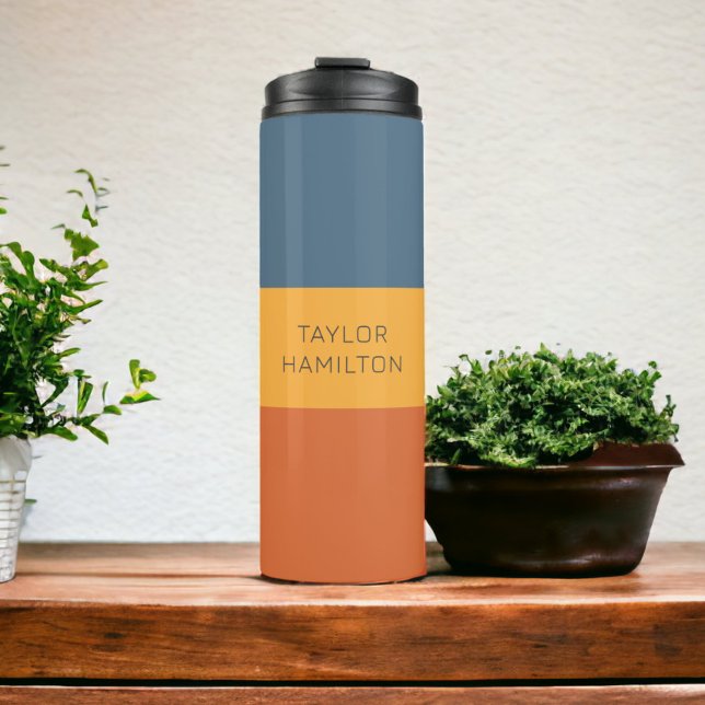 Termo Nombre Personalizado Moderno Sencillo Y Moderno (Personalized Name Modern Simple And Trendy Thermal Tumbler from Ricaso. Customizable with own name)