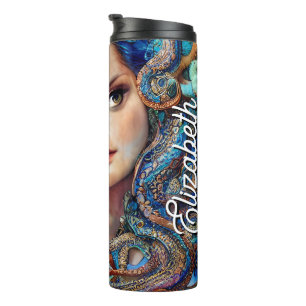 Termo Nombre personalizado Octopo azul místico   Diosa d
