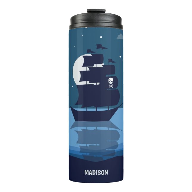 Termo Nombre personalizado Pirate Ship tumbler (Anverso)