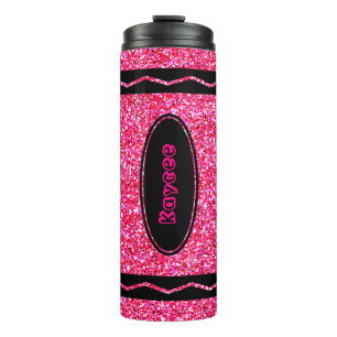 Termo Nombre personalizado Purpurina rosa caliente Beber