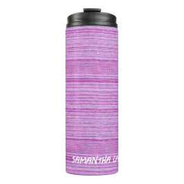 Termo Nombre personalizado rayas rosas textiladas