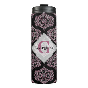 Termo Nombre personalizado Retro Dusky Rosa Fronteras fl
