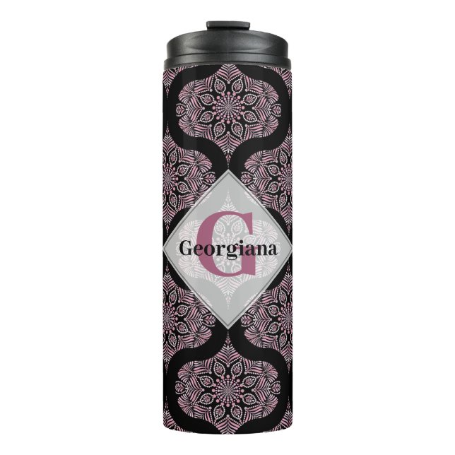 Termo Nombre personalizado Retro Dusky Rosa Fronteras fl (Anverso)