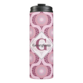 Termo Nombre personalizado Retro Radiante Dusky Rosa Dot