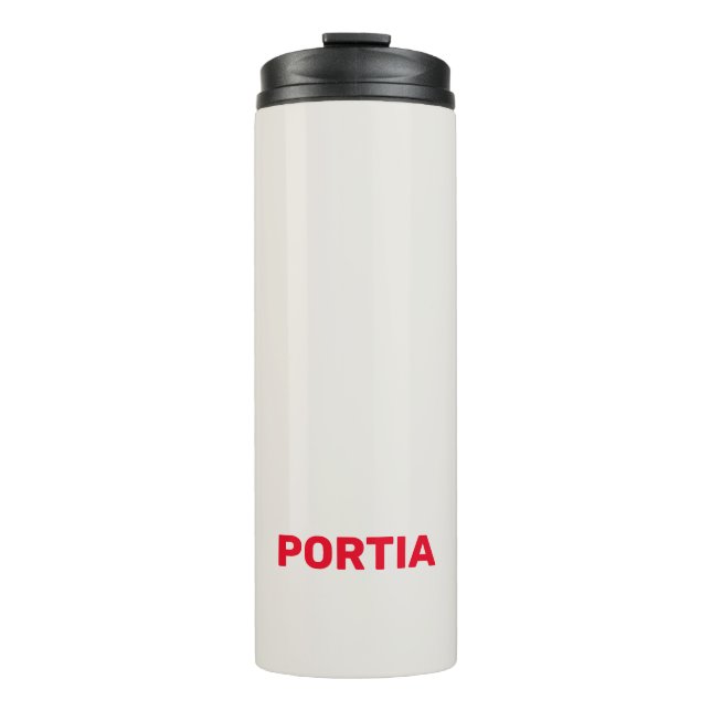 Termo Nombre personalizado rojo claro gris claro (Anverso)