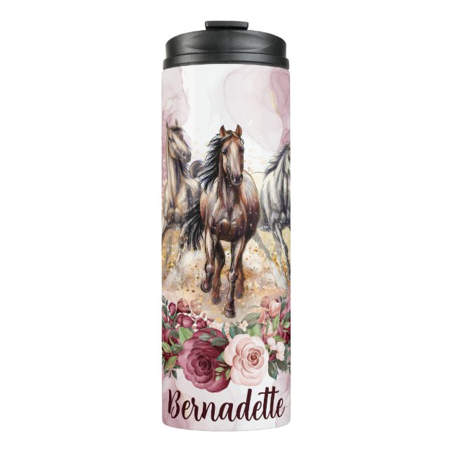 Termo Nombre personalizado Rubor Tema de caballo rosado (Anverso)