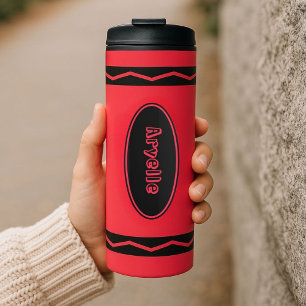 Termo Nombre personalizado Scarlet Red Crayon Drink Tumb