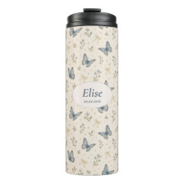 Termo Nombre personalizado Taza de Mariposa Azul Arco Fl