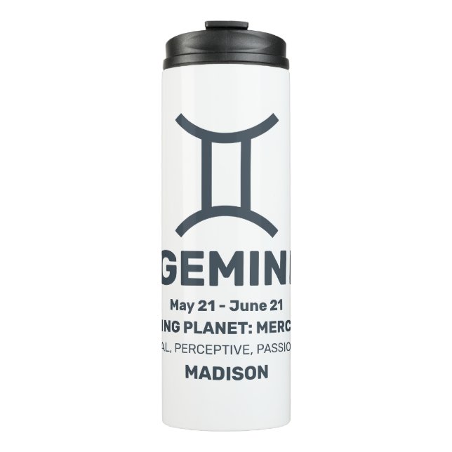 Termo Nombre personalizado / Texto Rótulo zodiaco Gemini (Anverso)
