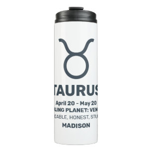 Termo Nombre personalizado / Texto Tauro de Rótulo Zodia