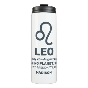 Termo Nombre personalizado / Texto Zodiac Rótulo Leo