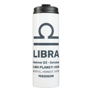 Termo Nombre personalizado / Texto Zodiac Rótulo Libra