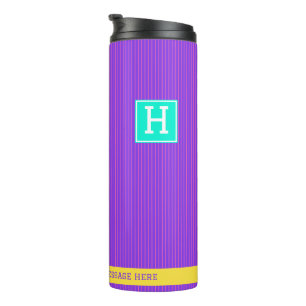 Termo Nombre personalizado: Tumbler morado moderno y Ver