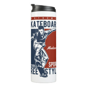 Termo Nombre personalizado Tumbler Skateboarding