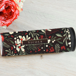 Termo Nombre personalizado Tumbler térmico floral moder