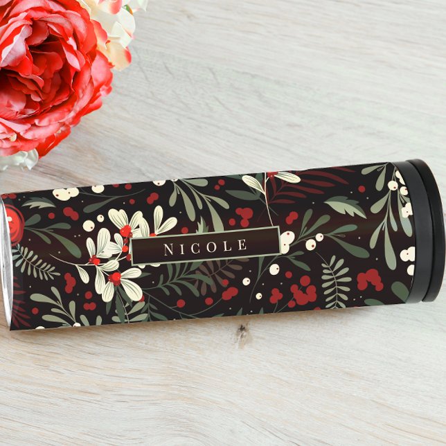 Termo Nombre Personalizado Tumbler térmico floral modern (Subido por el creador)