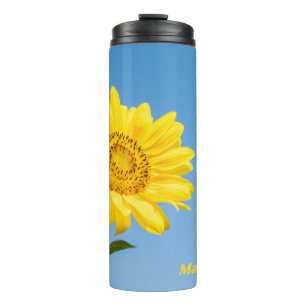 Termo Nombre personalizado Tumbler térmico girasol