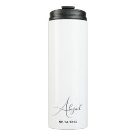 Termo Nombre personalizado único Fecha Viaje elegante