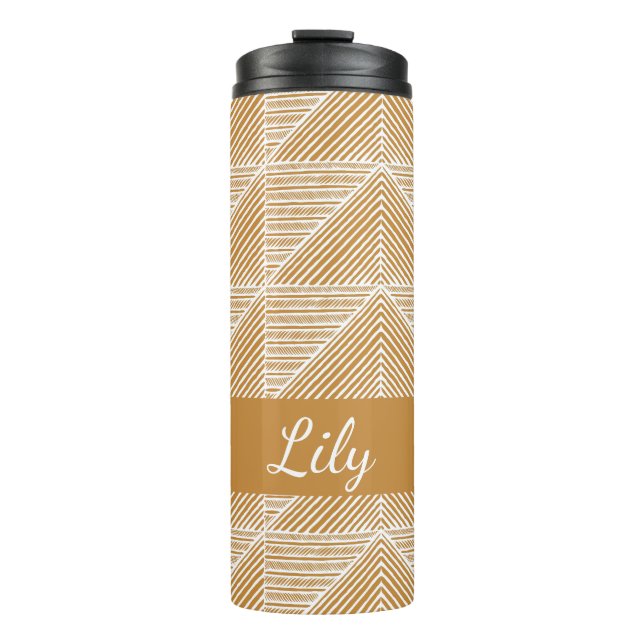 Termo Nombre personalizado Viaje moderno Boho Geométrico (Anverso)