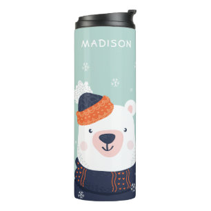 Termo Nombre personalizado Winter Animals tumbler