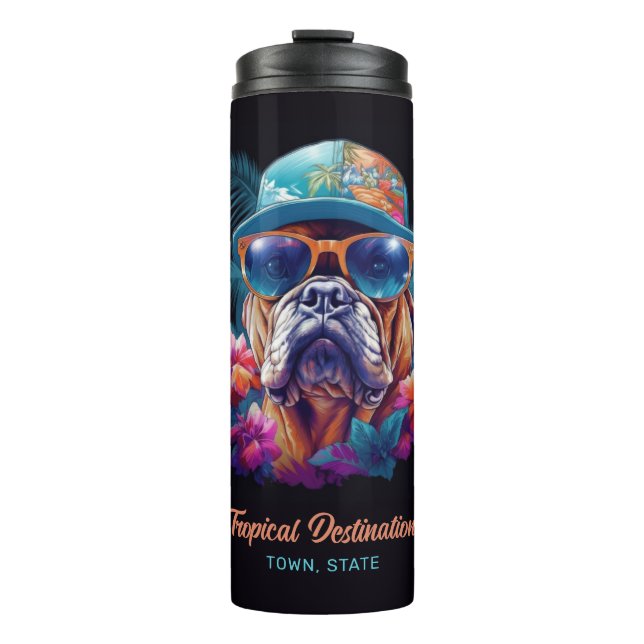 Termo Nombre personalizado y destino Tropical Vacation D (Anverso)