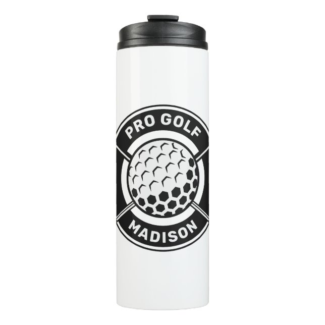 Termo Nombre personalizado y golf de texto (Anverso)