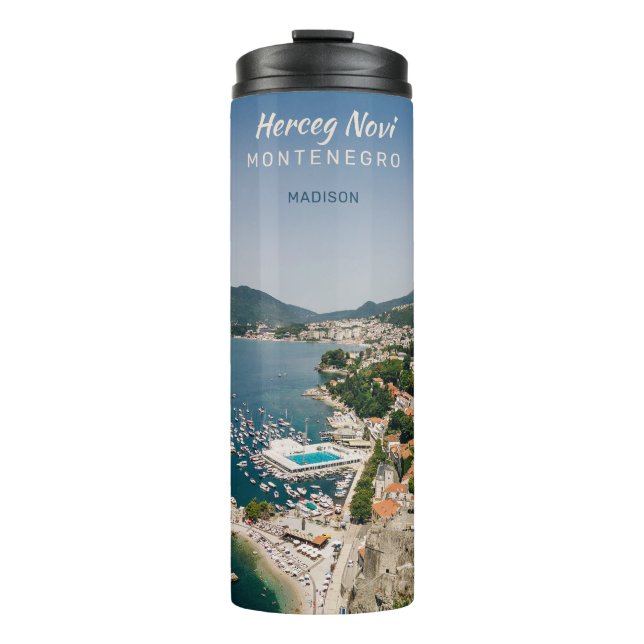 Termo Nombre personalizado y Montenegro de texto (Anverso)
