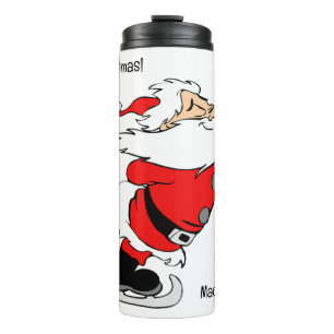Termo Nombre personalizado y Santa de patinaje de texto