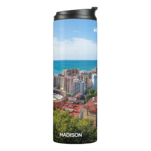 Termo Nombre personalizado y texto Málaga España fotogra