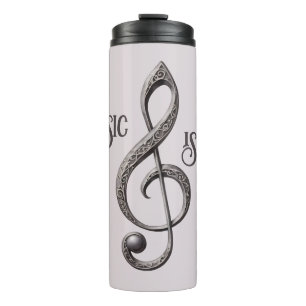 Termo Nombre personalizado y texto Nota de limpieza musi