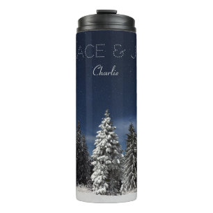 Termo Nombre personalizado y tumbler de texto de Winter