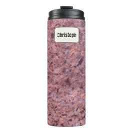 Termo Nombre rosado del personalizado de la textura de