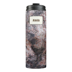 Termo Nombre rosado del personalizado de la textura de