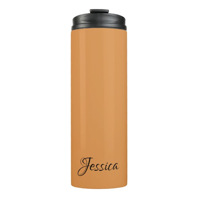 Termo Nombre simple y simple de escritura marrón claro (Anverso)