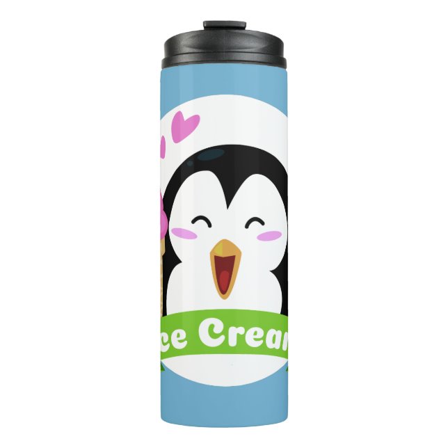 Termo Nombre y color personalizados Ice Cream Penguin tu (Anverso)