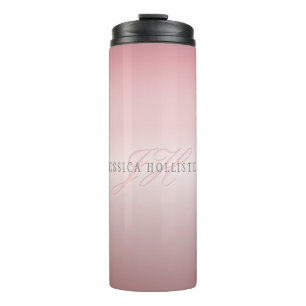 Termo Nombre y monograma   Soft FAUX Rosa Gold Rubor