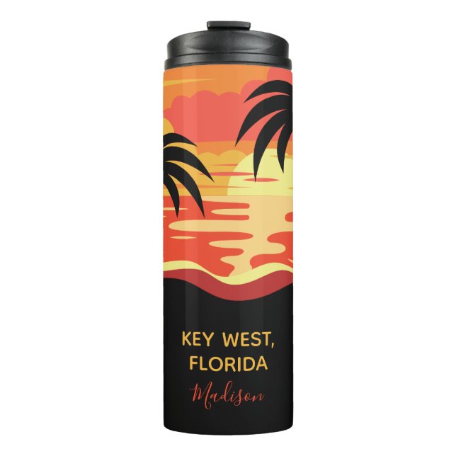 Termo Nombre y ubicación personalizados Tropical Beach T (Anverso)