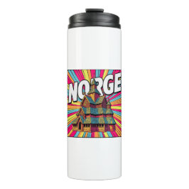 Termo Norge Norway Stave Church Oslo Pop Art Tumbler