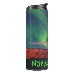Termo Noruega Escandinava Luces del Norte Acantilados Ro