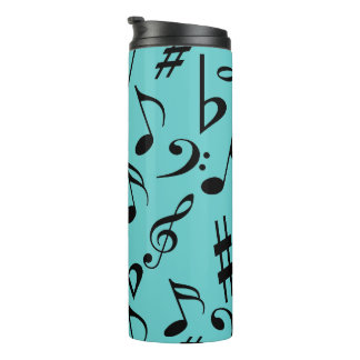 Termo Notas de música Tumbler térmico con tapa | Editabl