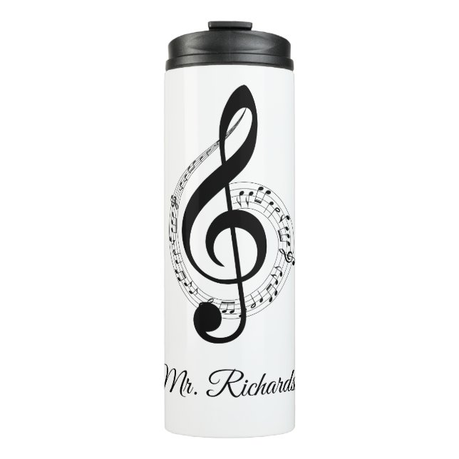 Termo Notas de música Tumbler térmico personalizado (Anverso)